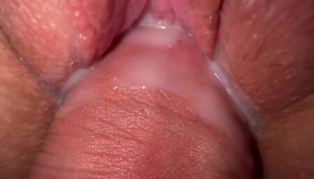 Extreme close up creamy pussy fuck