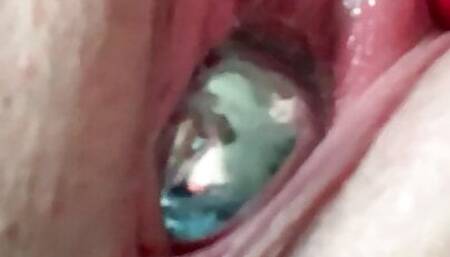 Huge kegel balls pushed out of pussy
