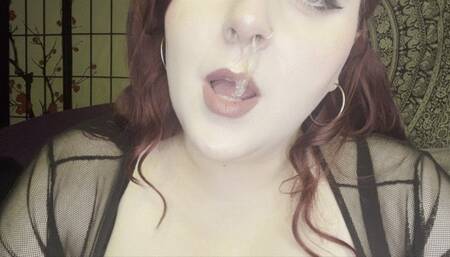 Blowing my nose after chinkini powder