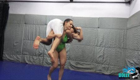 Muscle comparing, lift and carry, and fantasy wrestling: Dolly vs Bert