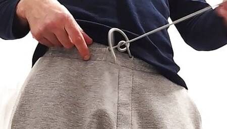 Jerking cock with slapping balls