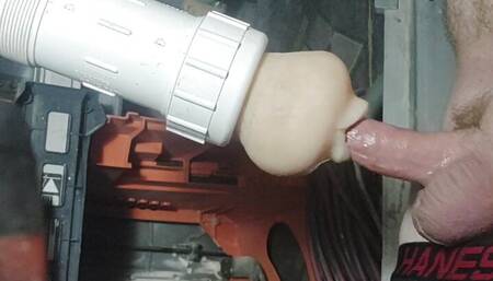 Storage unit Fap - Young contractor busting a nut in storage unit during hard times