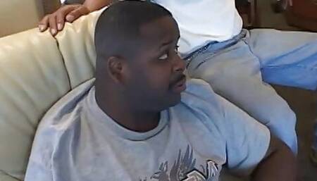 Busty black MILF can handle two huge black sticks at the same time