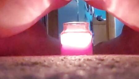 Hot Milf Cougar plays with Fire  flame play pussy torture with candle flame fire masturbation