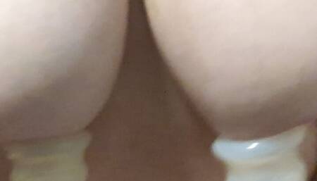 Milking my big natural udders with a sm milking machine