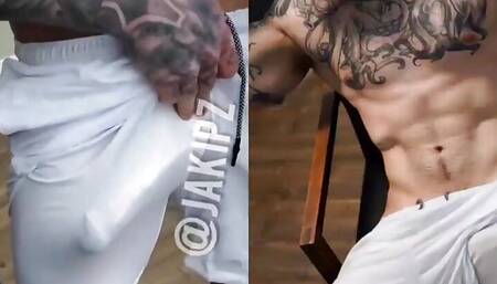 Jakipz Showing Off His Big Cock In Compression Shorts