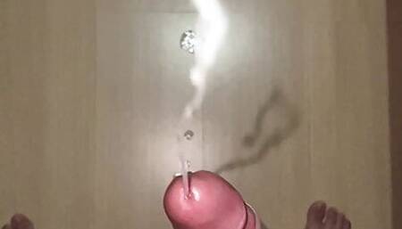 Super massive cum in slow motion with big dick after 4 days without jerkoff