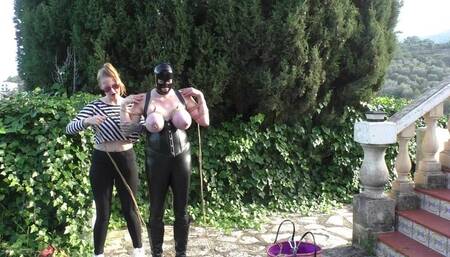 Titslave Eva - Cruel Predicament Breast Bondage Walk Training - Part 1 wmv SD