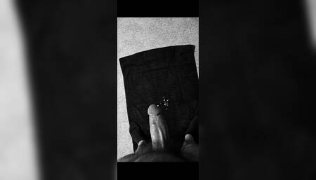 Stroking thick cock until it explodes