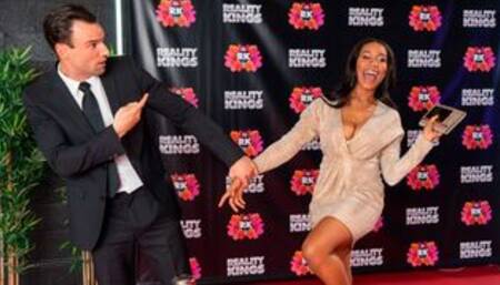 Ebony doll Jenna Foxx is having fun with her white friend
