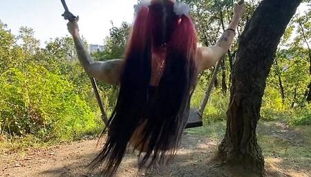Decided to ride the swing