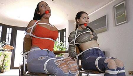 Jamie & Mila in: The 'Whole GANG of Robbers??' Caper: Rope-Battling, Gag-Frothing Detective Stunners Subdued Hard! (HD)