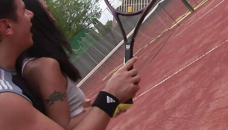 Threesome with The Tennis Coach. New Balls!