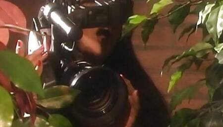 Young brunette with glasses on gets cunt fucked by stud while wearing sneakers