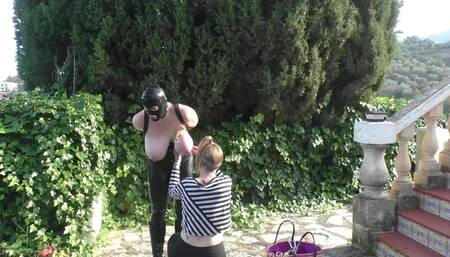 Titslave Eva - Cruel Predicament Breast Bondage Walk Training - Part 1 wmv HD