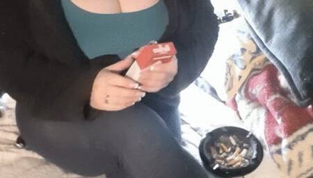 Chillin and smoking a Marlboro Red 100s