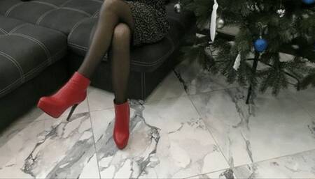 You wear red high heels and do toe tapping WMV FULL HD 1080p