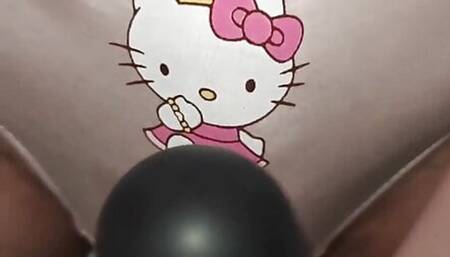 Vibrator cumming inside hello kitty panties