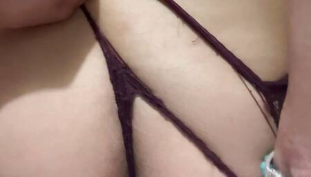 Breaking my stepbrother's girlfriend's thong!