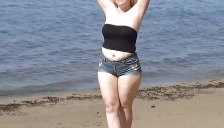 Big butts in jeans shorts -summer ,beach ,hot