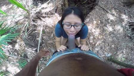 Pretty Asian Amateur Babe Fucked in the Jungle!