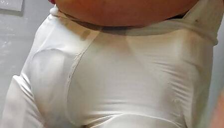 Football chub shows off his gut