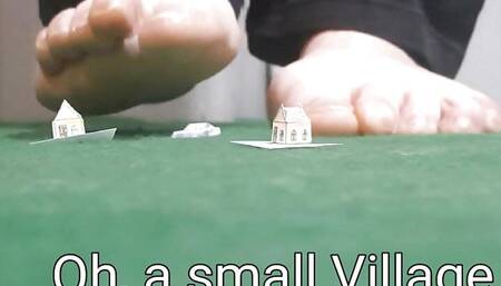 Giantess crush tiny house with her massive feet