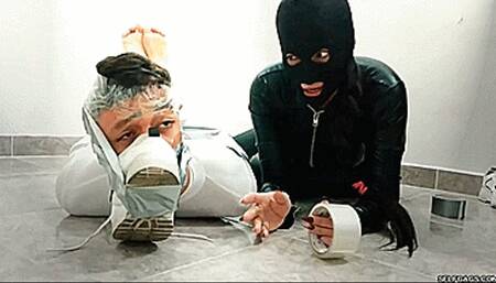 Lucas & Laura in: She Left The Silly Wannabe Hero Powerless And Humiliated In Tape Bondage! (high res mp4)