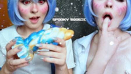 Rei Ayanami found her Christmas gift under c Christmas tree - Cosplay Bad dragon Spooky Boogie