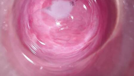 Camera deep inside Mia's teen tight pussy