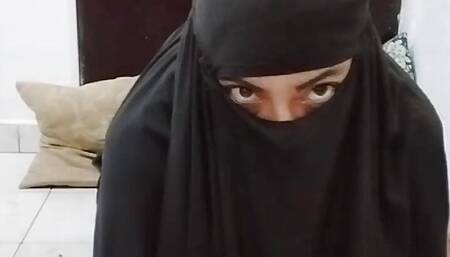 MILF Muslim Arab Step Mom Amateur Rides Anal Dildo And Squirts In Black Niqab Hijab On Webcam DILDO RIDE SQUIRT