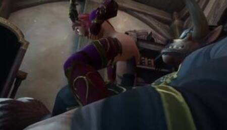 Redhead Elf takes Tauren Dick in the ass | Warcraft Parody