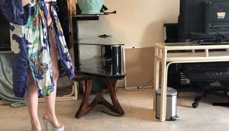 Stepmom gets stuck while sneaking out and fucks stepson to get free