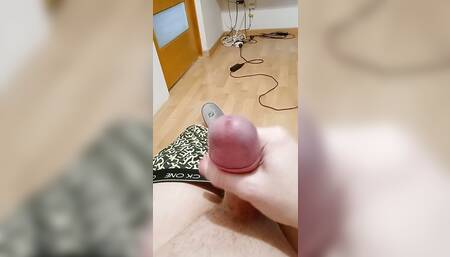 Fingering his cock with thoughts of deep blowjob from my cousin