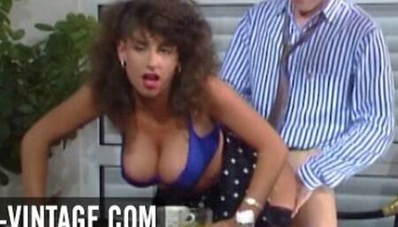 Big tits scene with winsome Sarah Young from XXX-Vintage