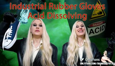 Industrial Gloves Dissolving Shoes in acid barrel