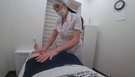 Foot Massage Ended with a Hot Blowjob from a Cute Nurse