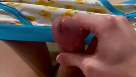 twink shoots load in his undies