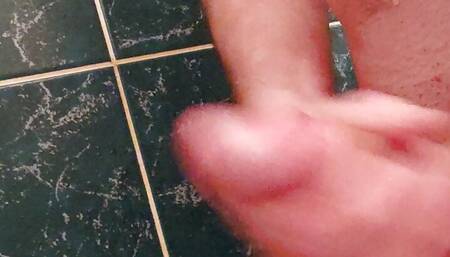 Huge Young Dick masturbation in shower