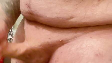 Tattooed Bear UpClose Cumshot