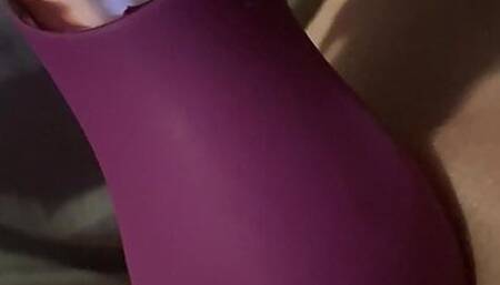 Thinking of you while my vibrator sucks my clit