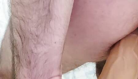 Sub Blixx wrecking his hole with 10 inch dildo
