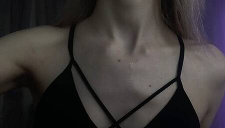 fetish neck -water slides down the neck