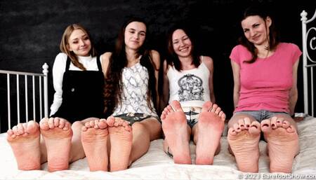Wall of feet of Angelina, Galina, Lyana and Zlata (Part 1 of 6) #20230109