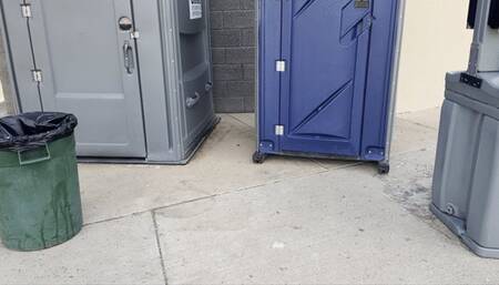 Big plop drop in porta potty