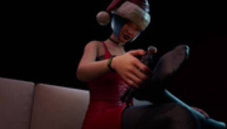 Merry Christmas with Giantess Ada Wong and her Socks