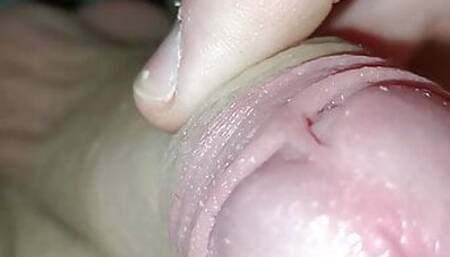 Unwashed young dick with smegma masturbation