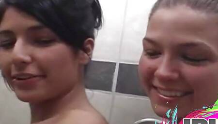 kristi montana with perfect tits lesbian shower with GF