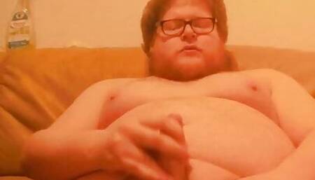 Fat Boy tortures his tight meaty balls