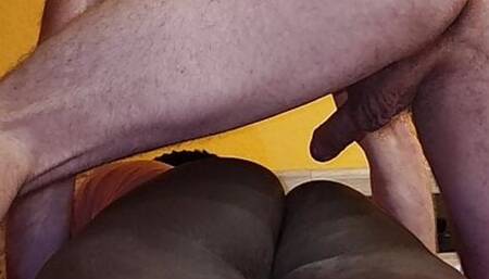 White dick really wanted black pussy. So he cum hard